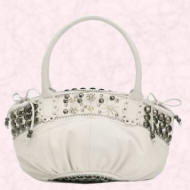 Butterfly White button circle shoulder bag �55 by Matthew Williamson for the Spring/Summer 2006 range of Accessories at Debenhams. 